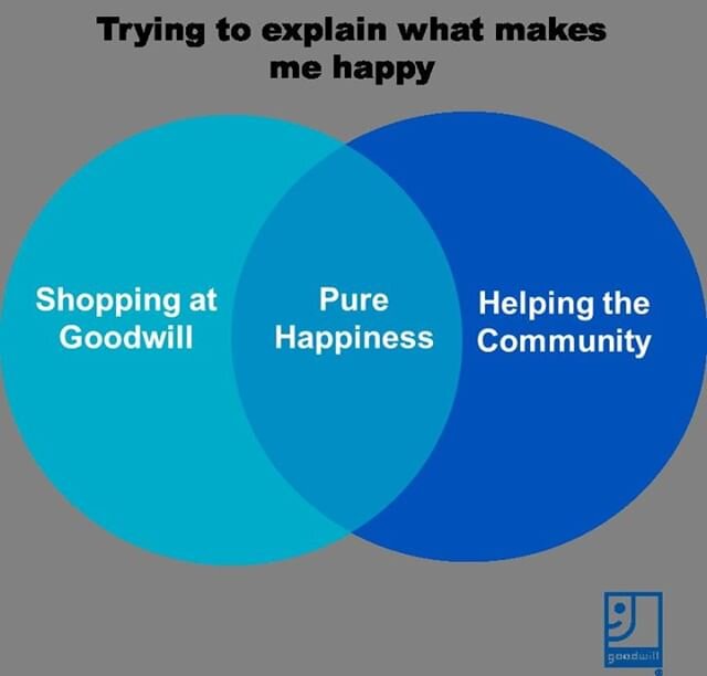 Shop #Goodwill and feel good knowing that you are helping people in your community find a new start and build brighter futures! 
#GoodwillSR💙 #PureHappiness  #WhyGoodwill #ShopGoodwill