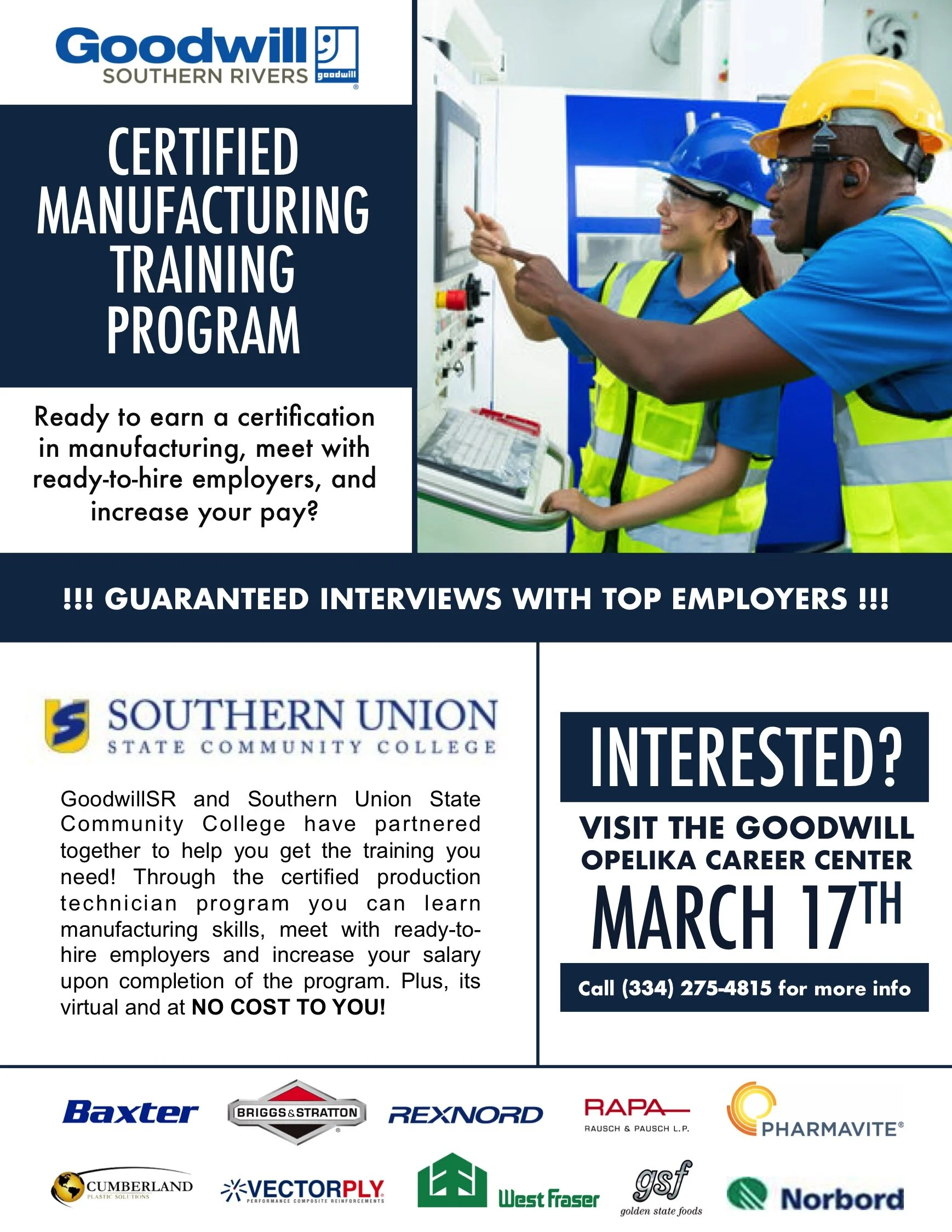 Certified Manufacturing Training Program — Goodwill Southern Rivers