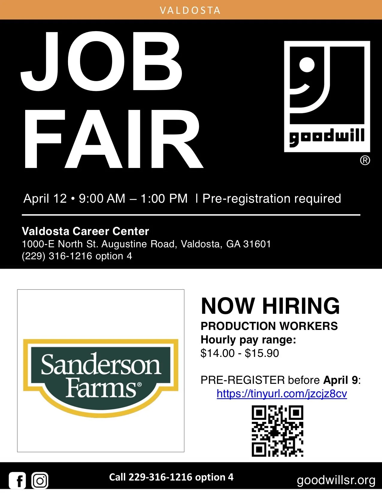 Sanderson Farms Job Fair Goodwill Southern Rivers