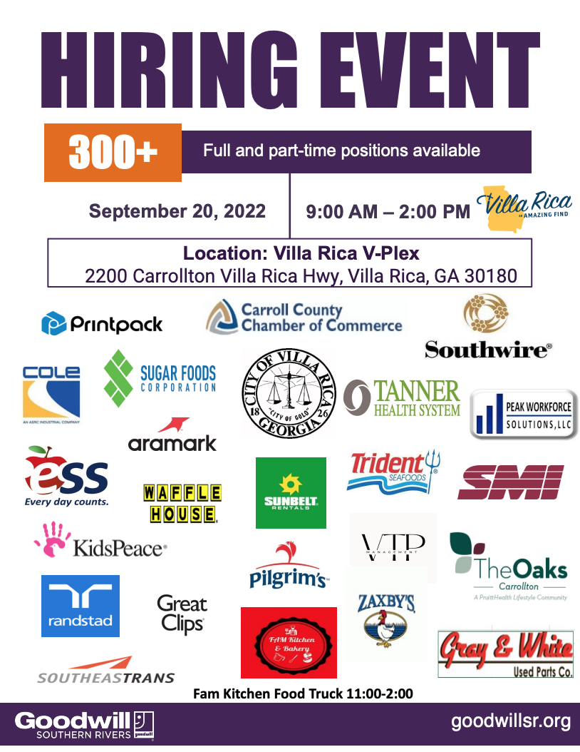 Villa Rica Hiring Event — Goodwill Southern Rivers