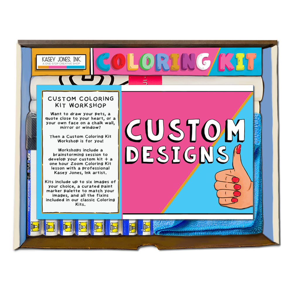Custom Coloring Kit Workshop + Certificate Gift Wrapping (Includes  Shipping) — Kasey Jones, Ink.