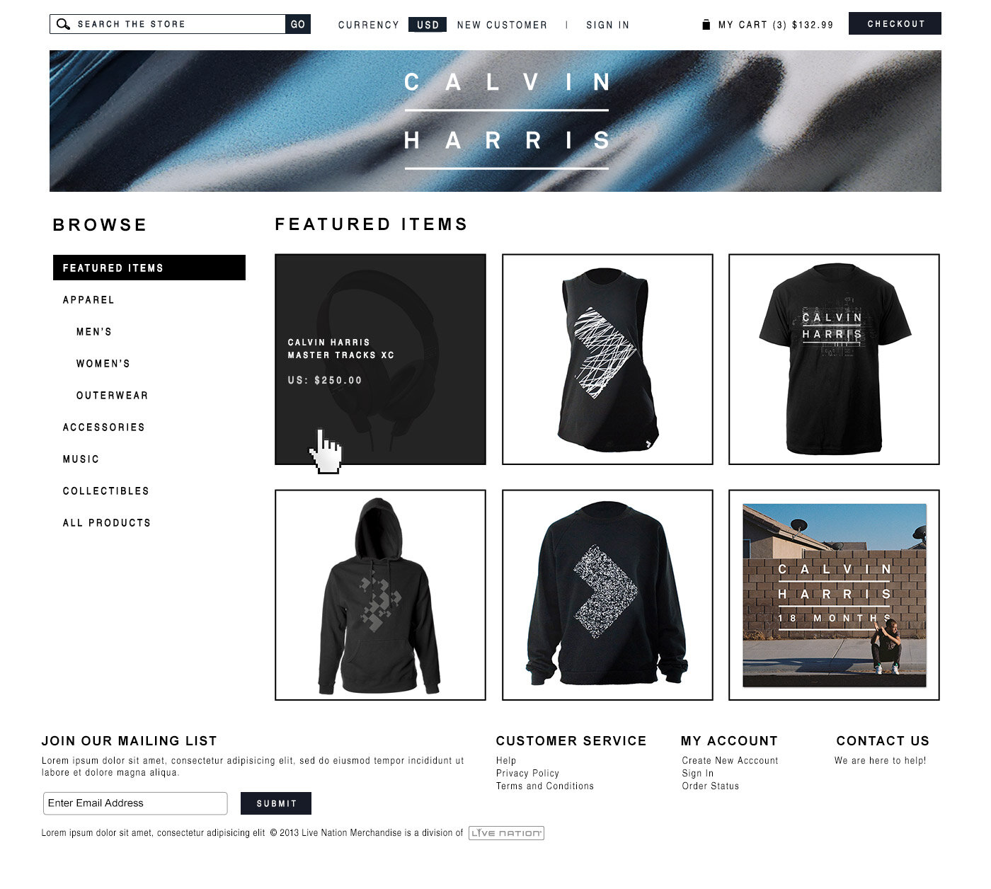 Calvin Harris Webstore
