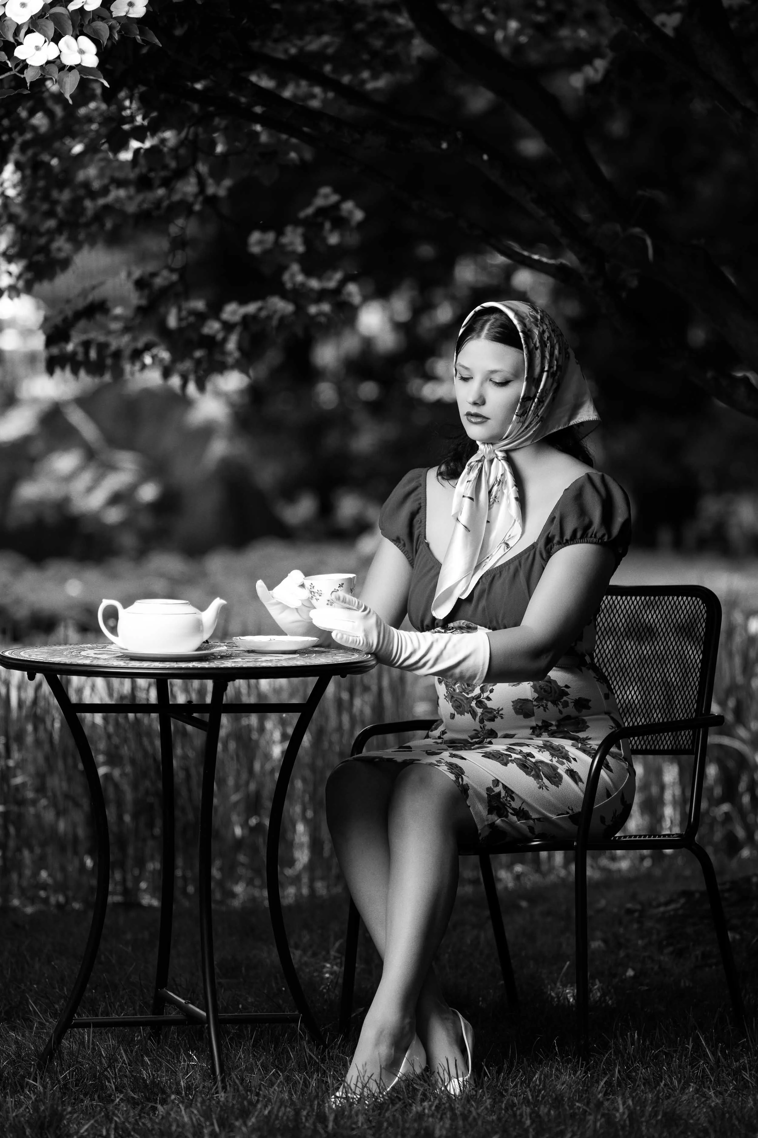 Vintage-themed outdoor portrait session in Granger, Indiana, by James Russell Photography.