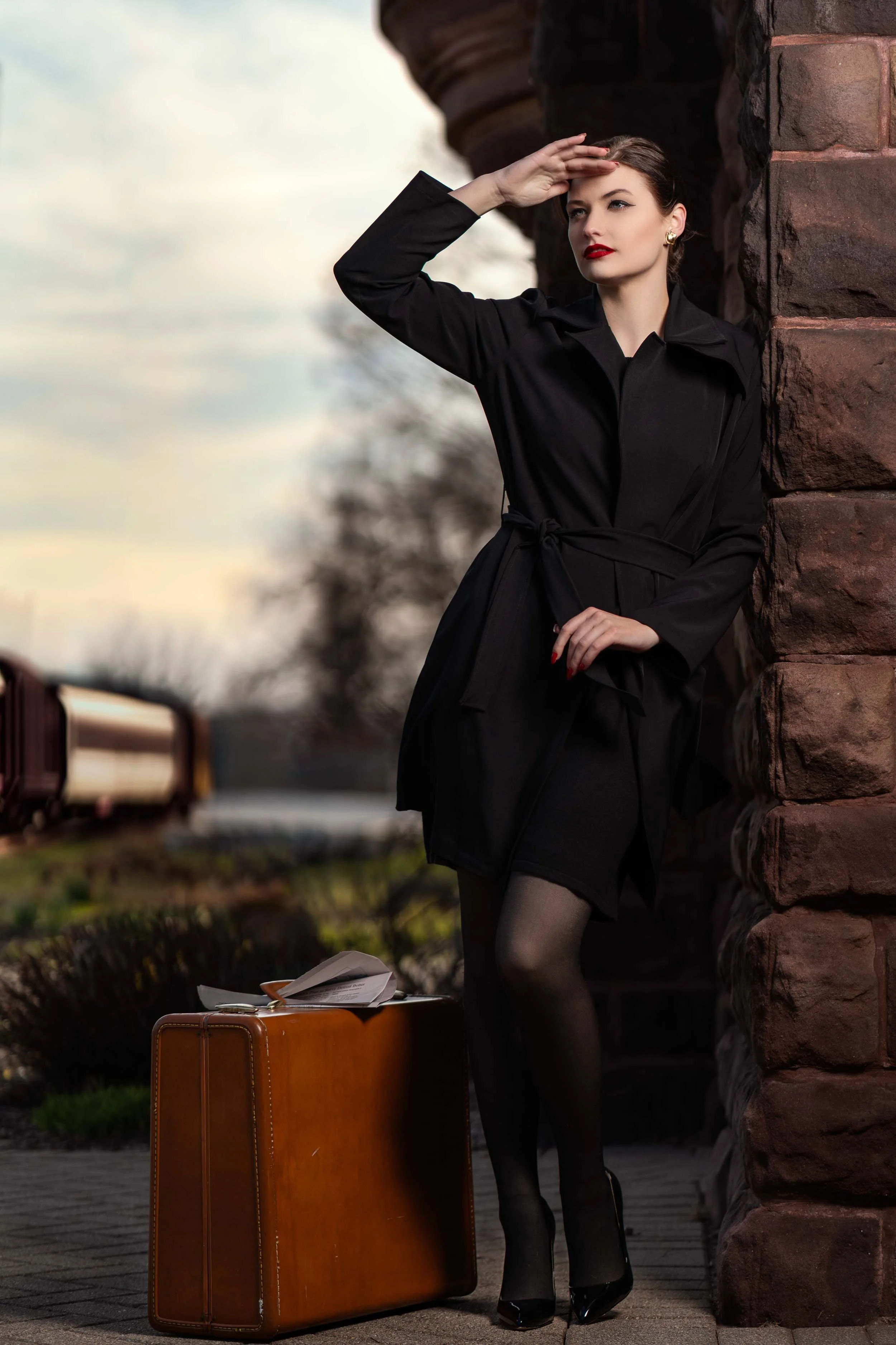 Editorial travel-themed photography at a South Bend train station by James Russell Photography.