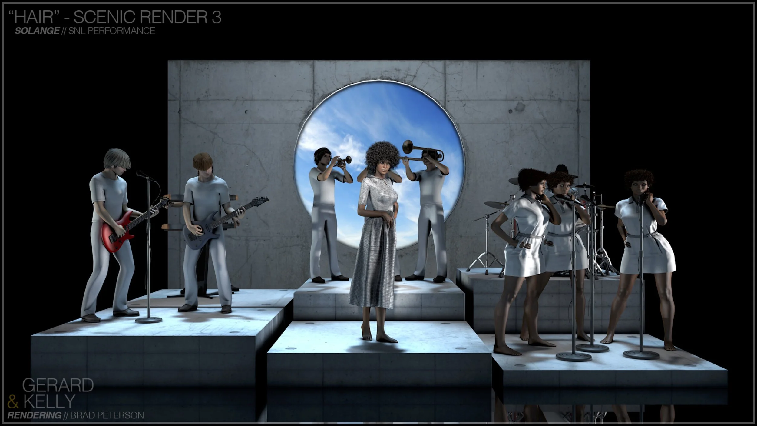  Production design by Gerard &amp; Kelly, Pedro Camera, and Brad Peterson. Rendering and lighting concepts by Brad Peterson. 