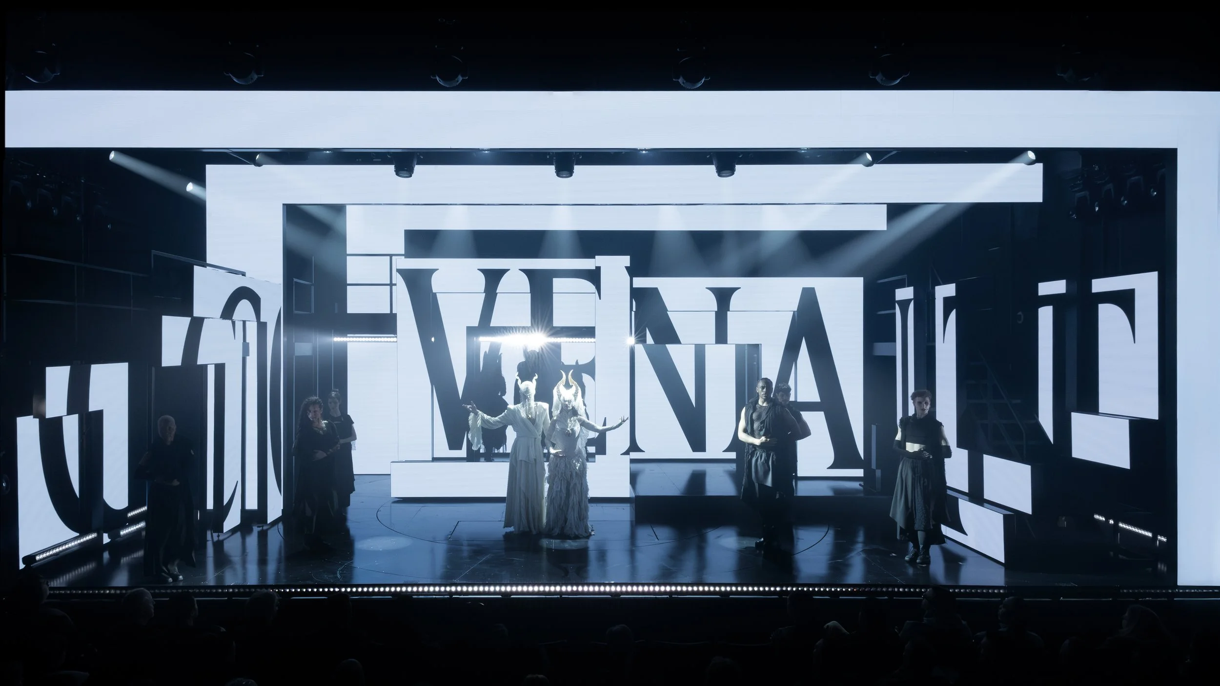  Directed by Hunter Bird Choreo by Natalie Malotke, Jonathan &amp; Oksana Platero Scenery by Jason Ardizzone-West Lighting by Japhy Weidman Video by Brad Peterson for 59 Studio Costumes by Atelier Abene Sound by Jessica Paz   Photos by Jason Ardizzon