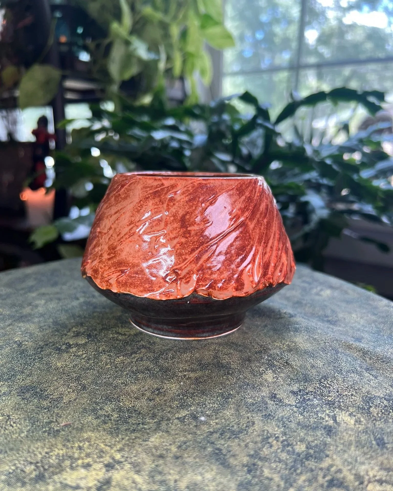 Red Mist Textured Bowl