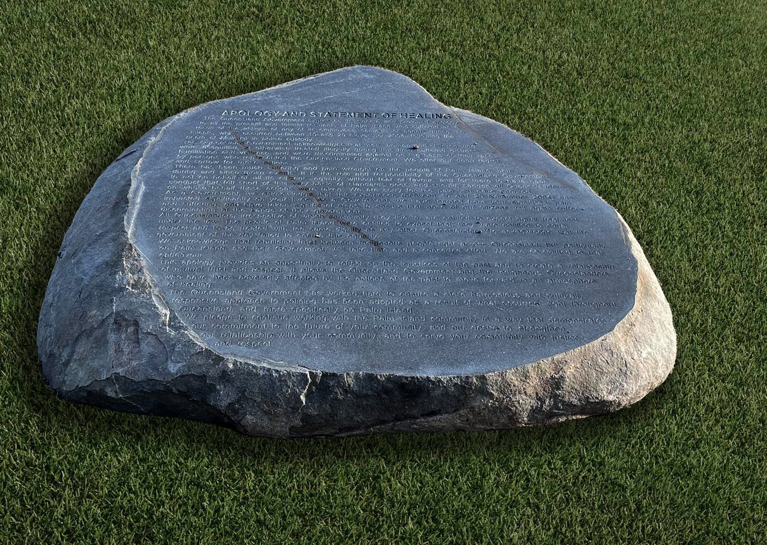 Memorial to Mulrinju -Apology and statement of healing stone
