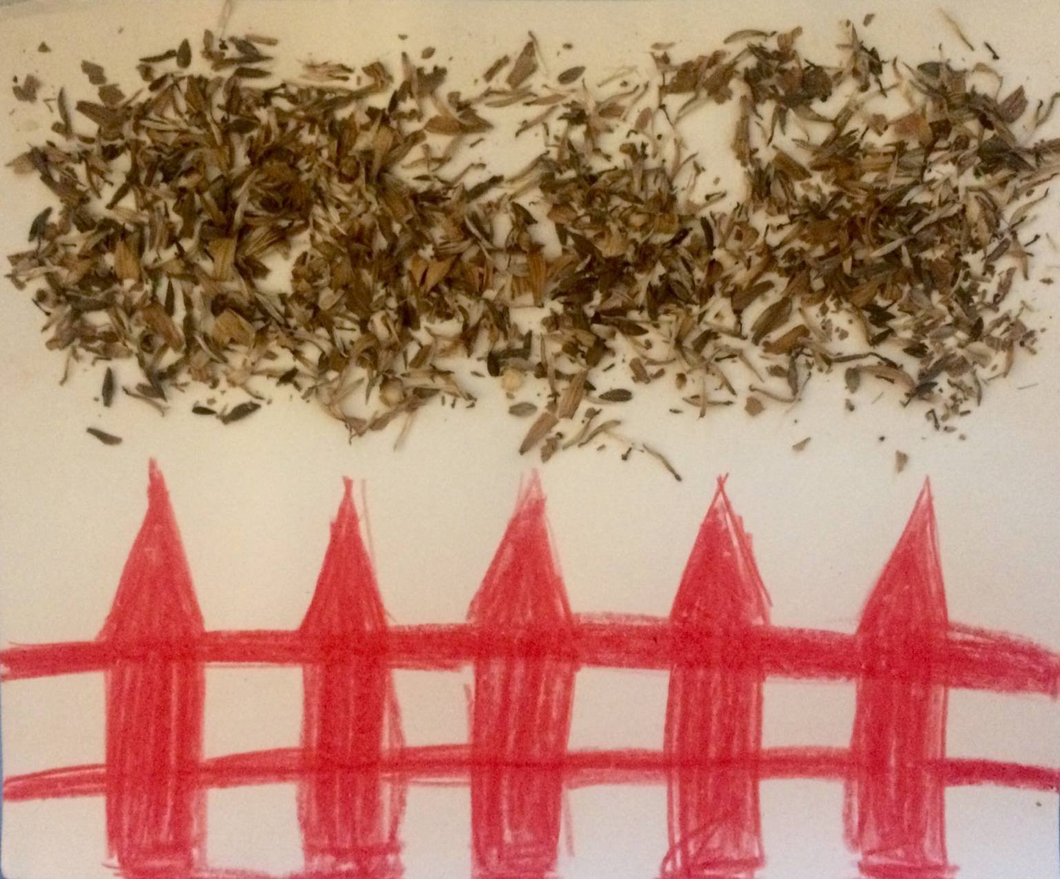Child-created nature art during a nature-based play therapy session in Bangalore