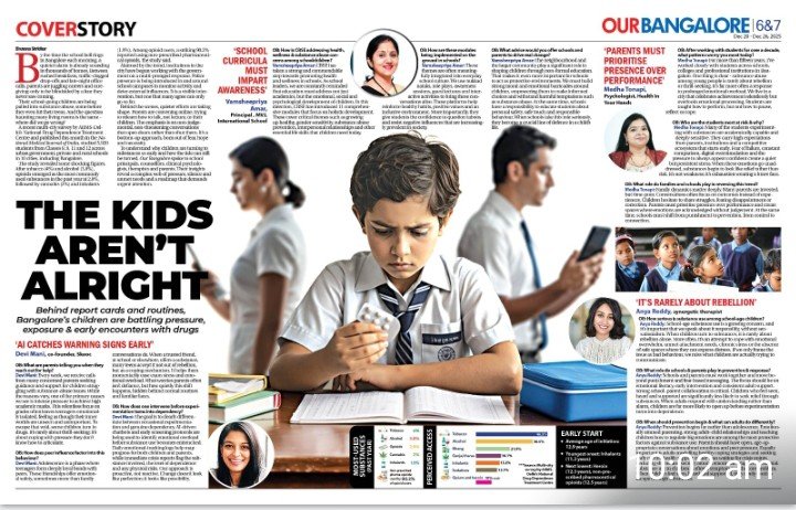 Our Bangalore cover story exploring substance use, peer pressure, emotional distress, and mental health challenges among school-aged children.