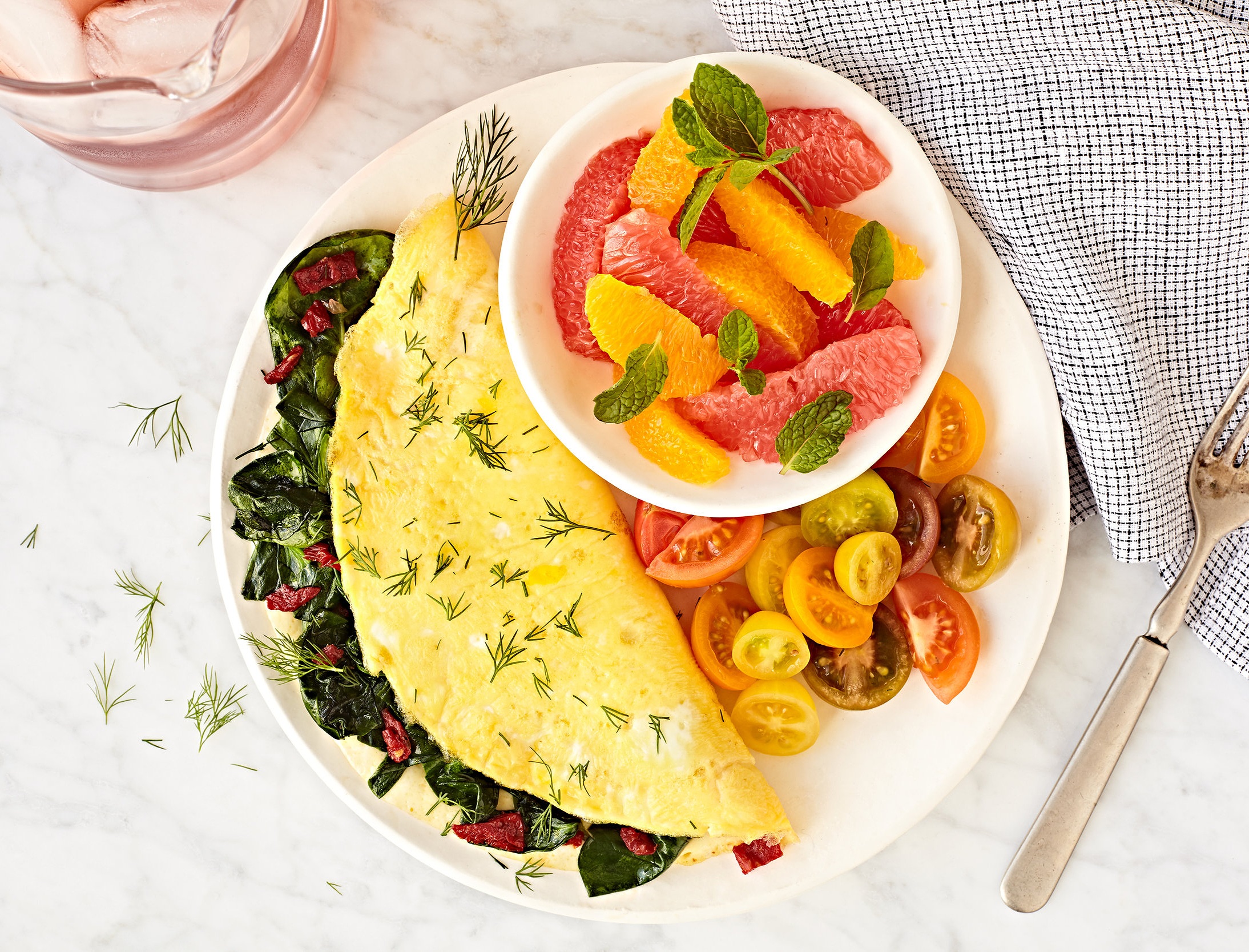Spinach Omelet / Crystal Cartier - Meal Delivery Food Photographer LA