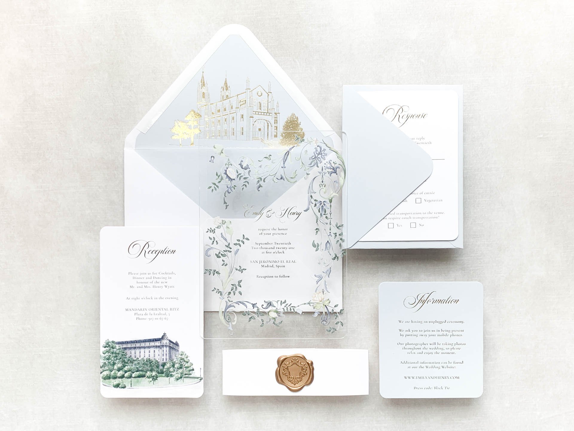 Acrylic wedding invitations — LETTERING BY GRG