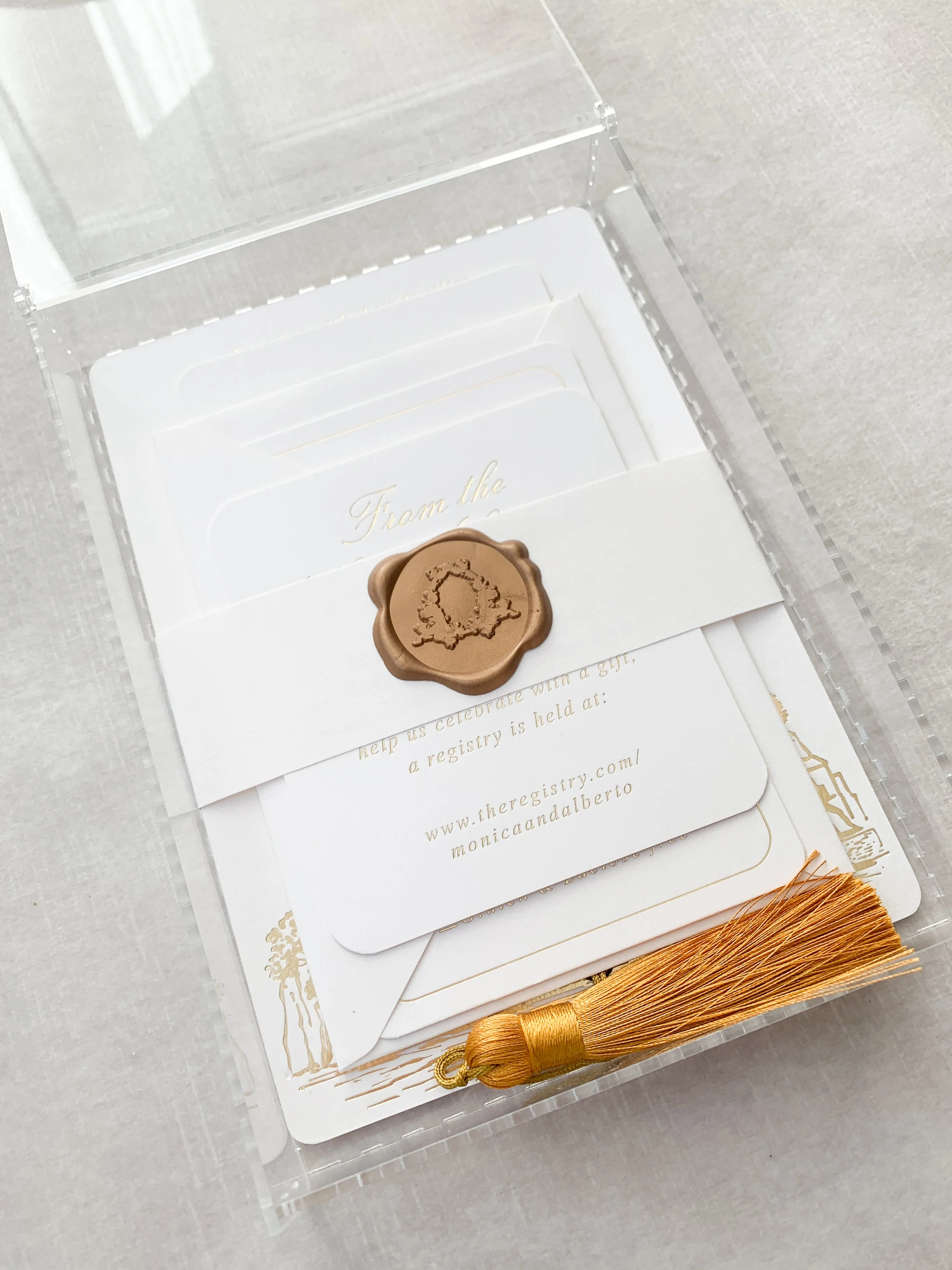 Acrylic Box Invitations — LETTERING BY GRG