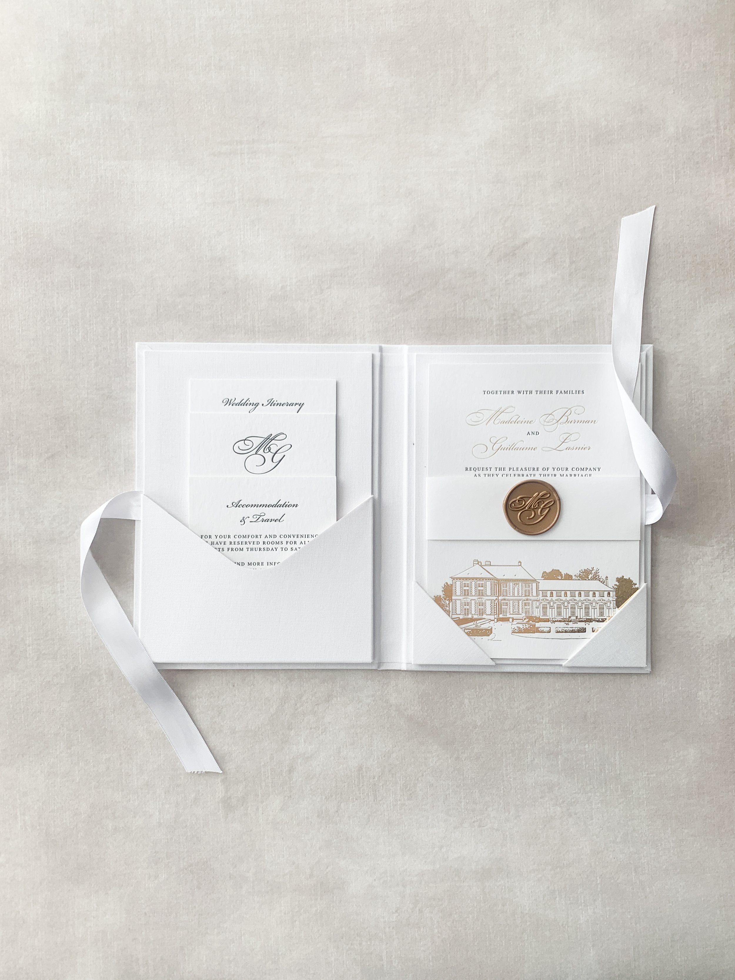 Linen Invites Wedding Invitation Folios — LETTERING BY GRG