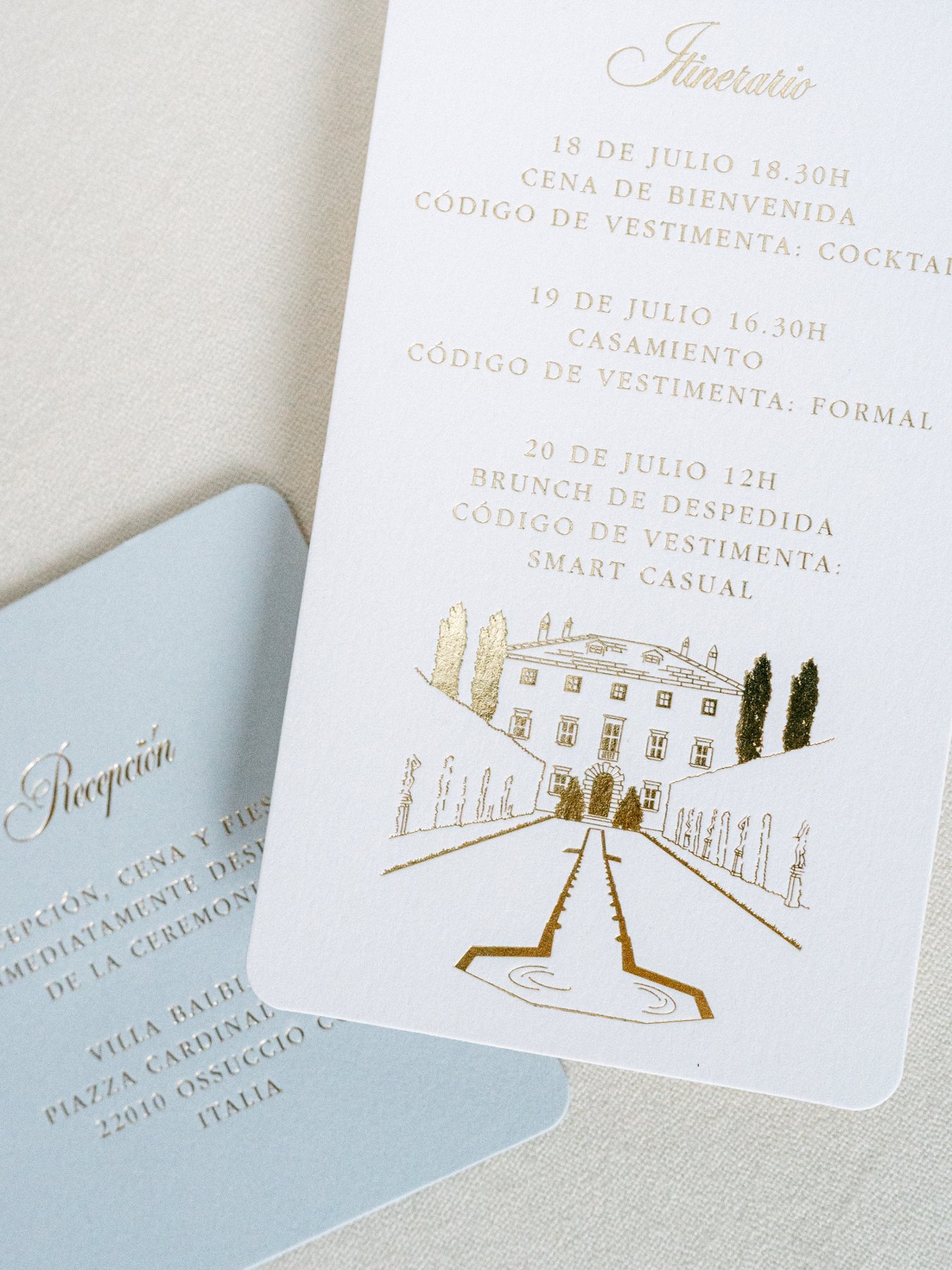 Wedding Itinerary card