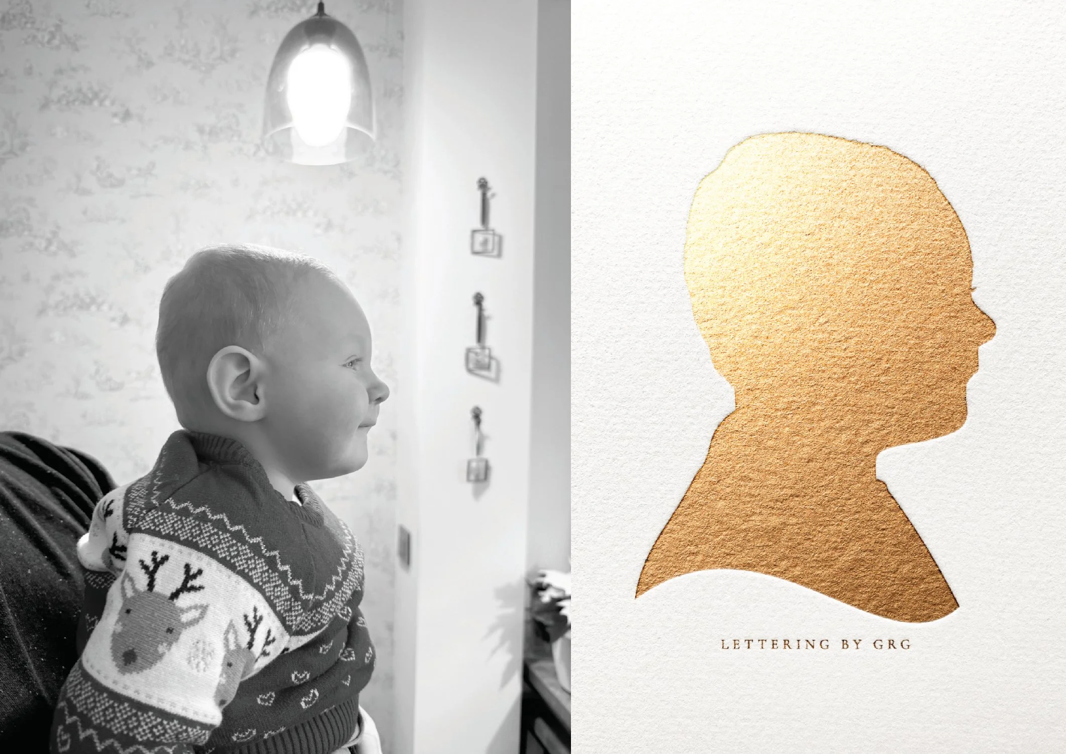 custom silhouette portrait — LETTERING BY GRG