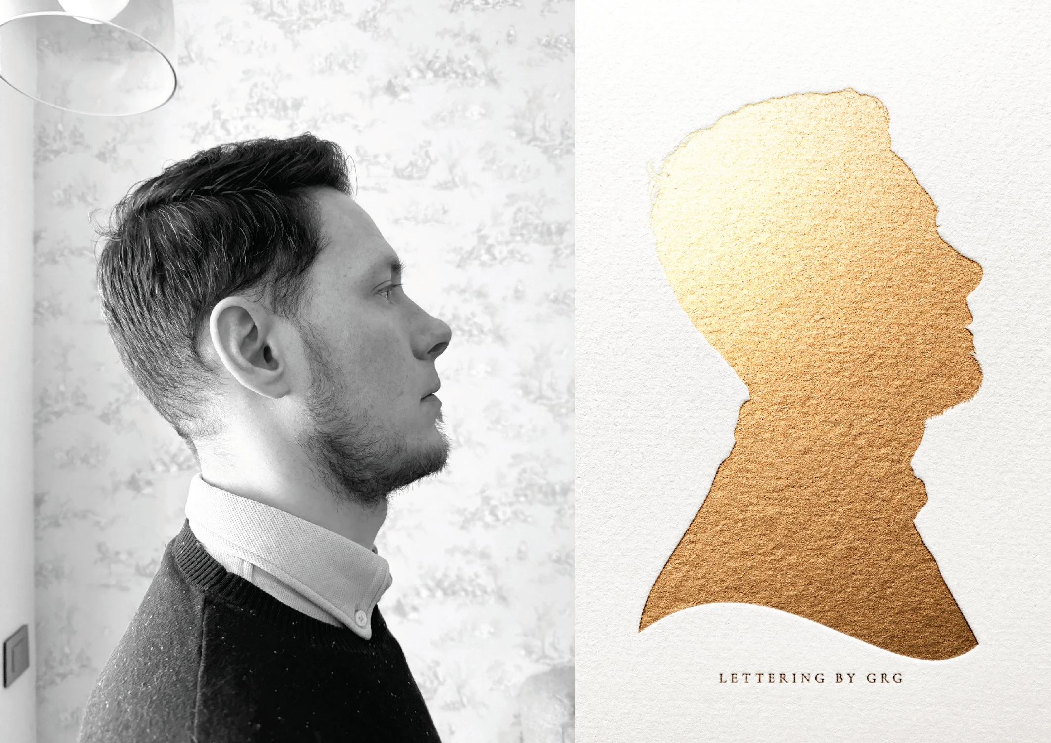 custom silhouette portrait — LETTERING BY GRG