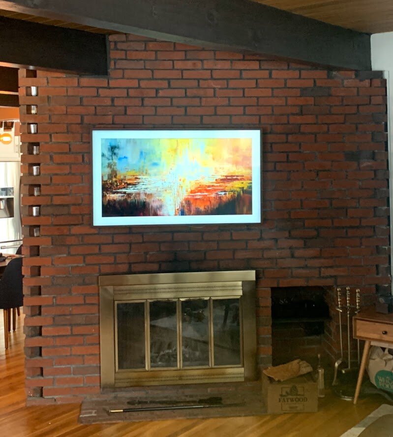Installing The Samsung Frame Tv, Tv Wall Mount Into Brick Fireplace