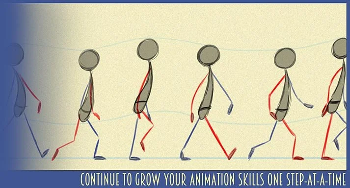 An image of an animated walk cycle as part of our UCW series, Walk This Way where students learn to animate. Only at Upchuckle Education in Barrie, ON