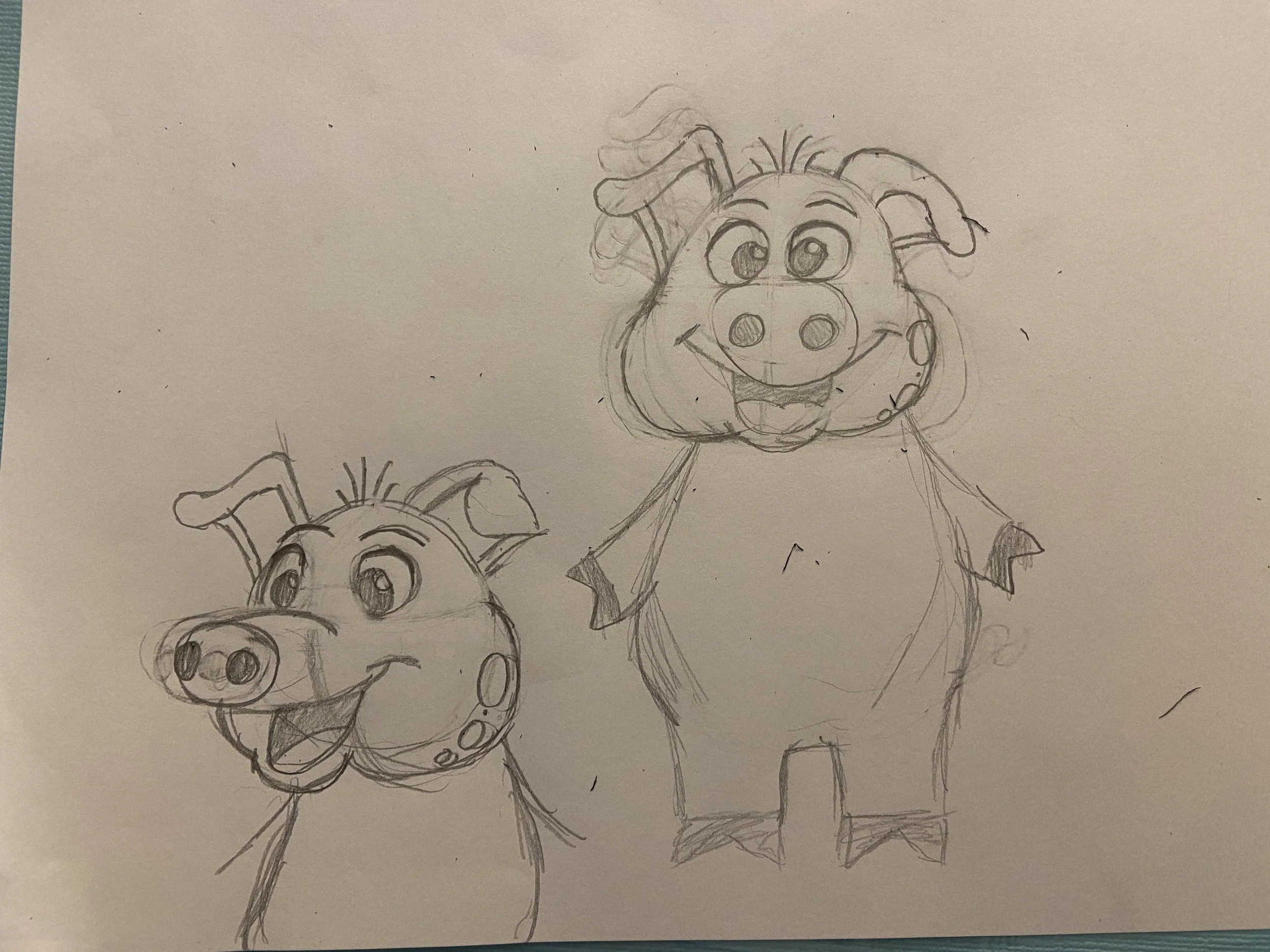 Student drawing of a cartoon pig from Cartoon Camp in Barrie, ON