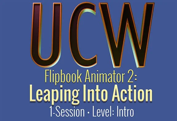 UCW: Flipbook Animator 2: Leaping Into Action 1 workshop class introduction series at Upchuckle Education in Barrie, ON for adults 18+