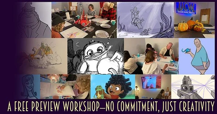 Teen UCW: Creative Kickstart is a free preview workshop for ages 14+. No commitment, just creativity. Only at Upchuckle Education in Barrie, ON