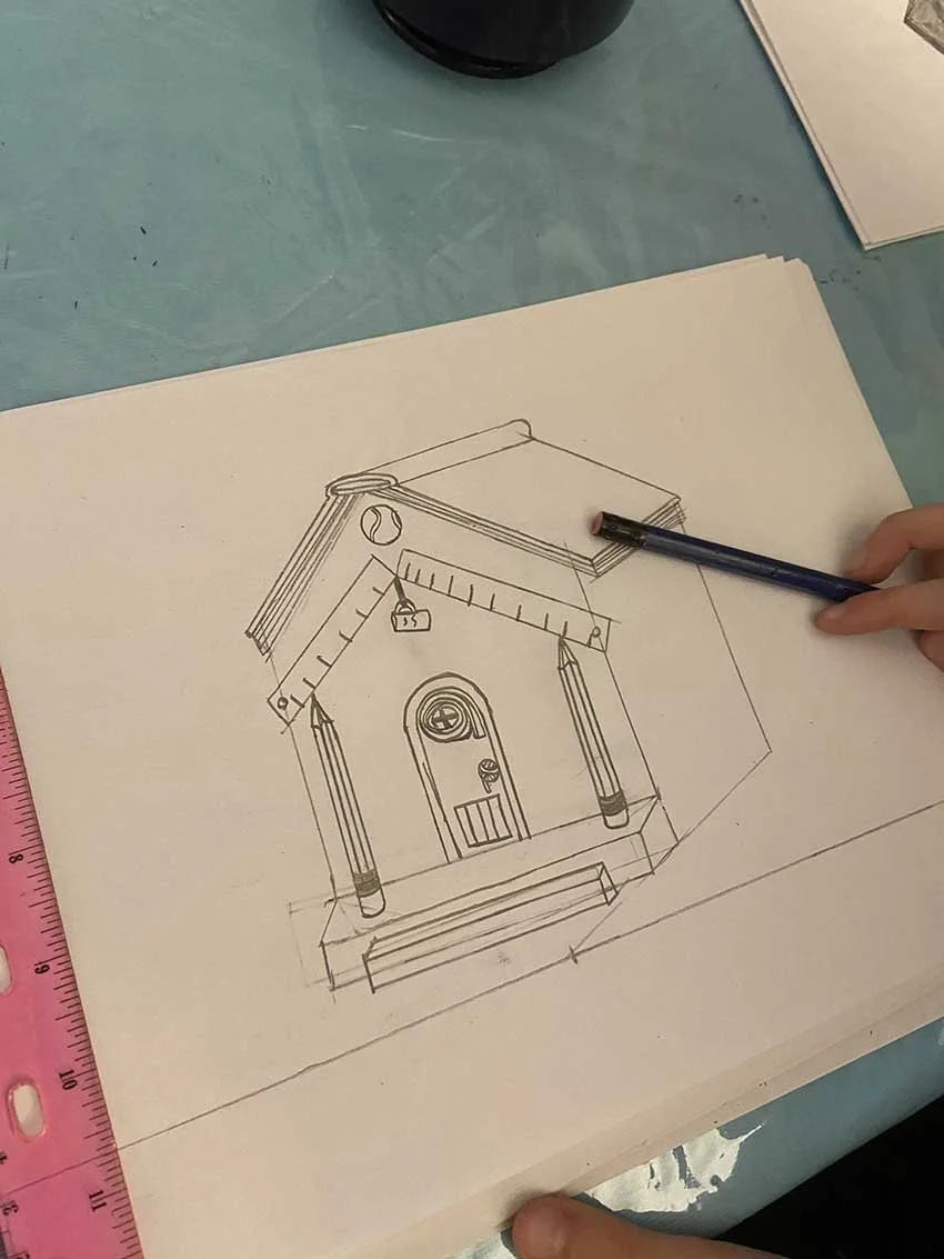 Student drawing of an imaginative location at Cartoon Camp!