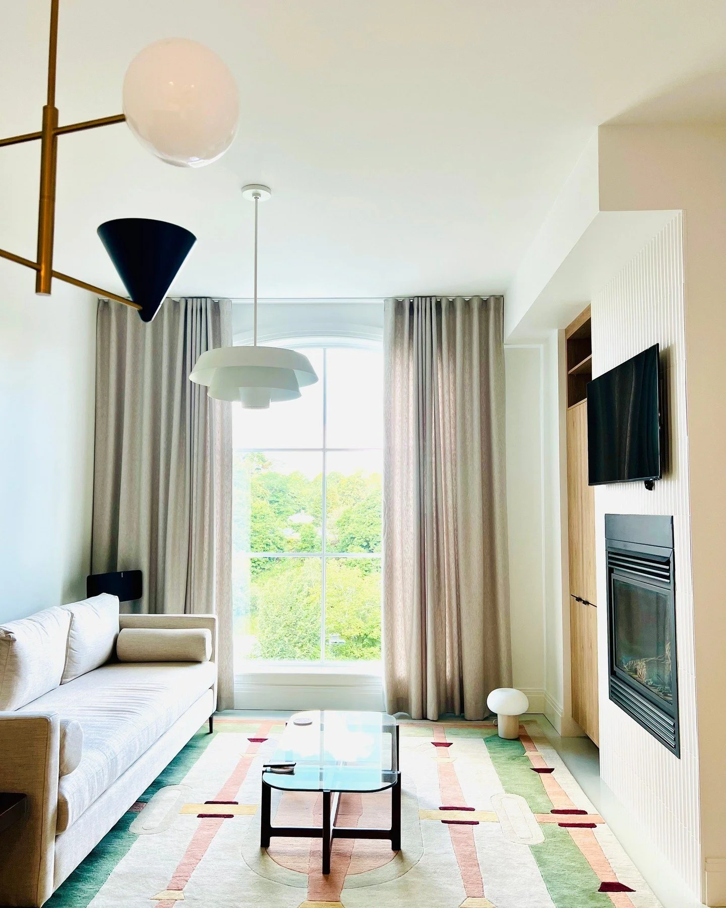 Everything came together in this beautiful living room! Pure White by Sherwin Williams