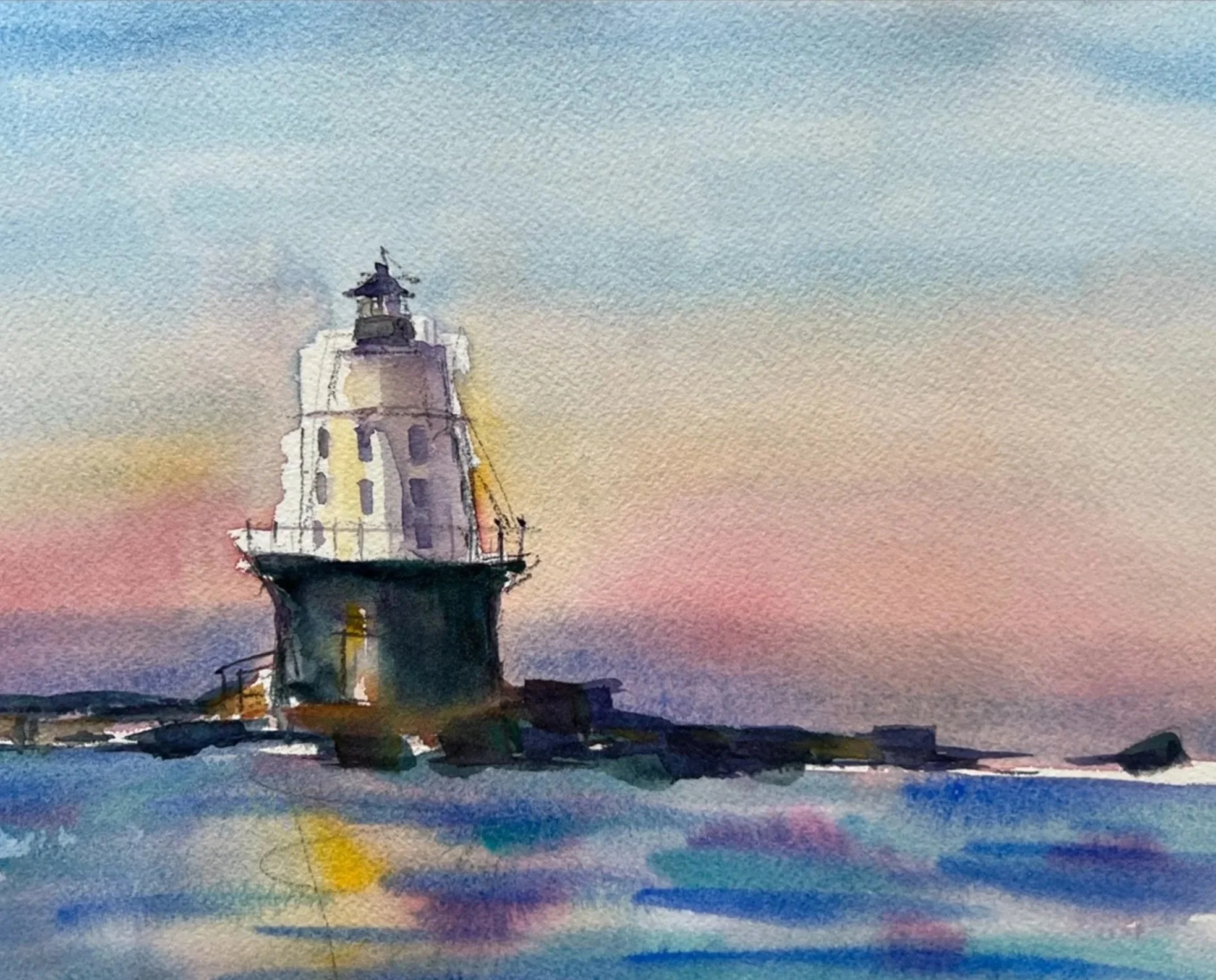 Harbor of Refuge Lighthouse Sunset