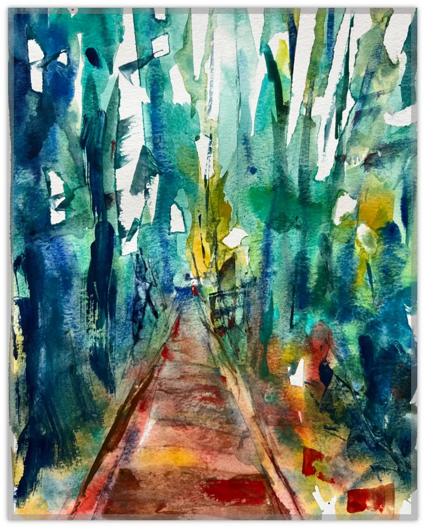 PNW Forest Boardwalk Trail Teal Orange