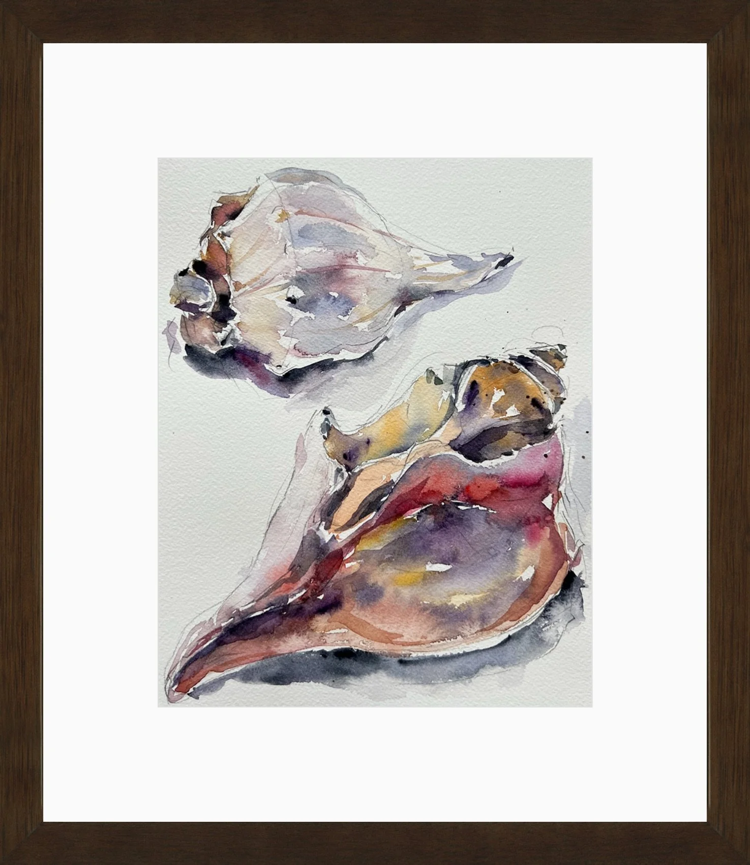 Knobbed Whelks RedOrangePink_8x10 Mat Frame.jpeg