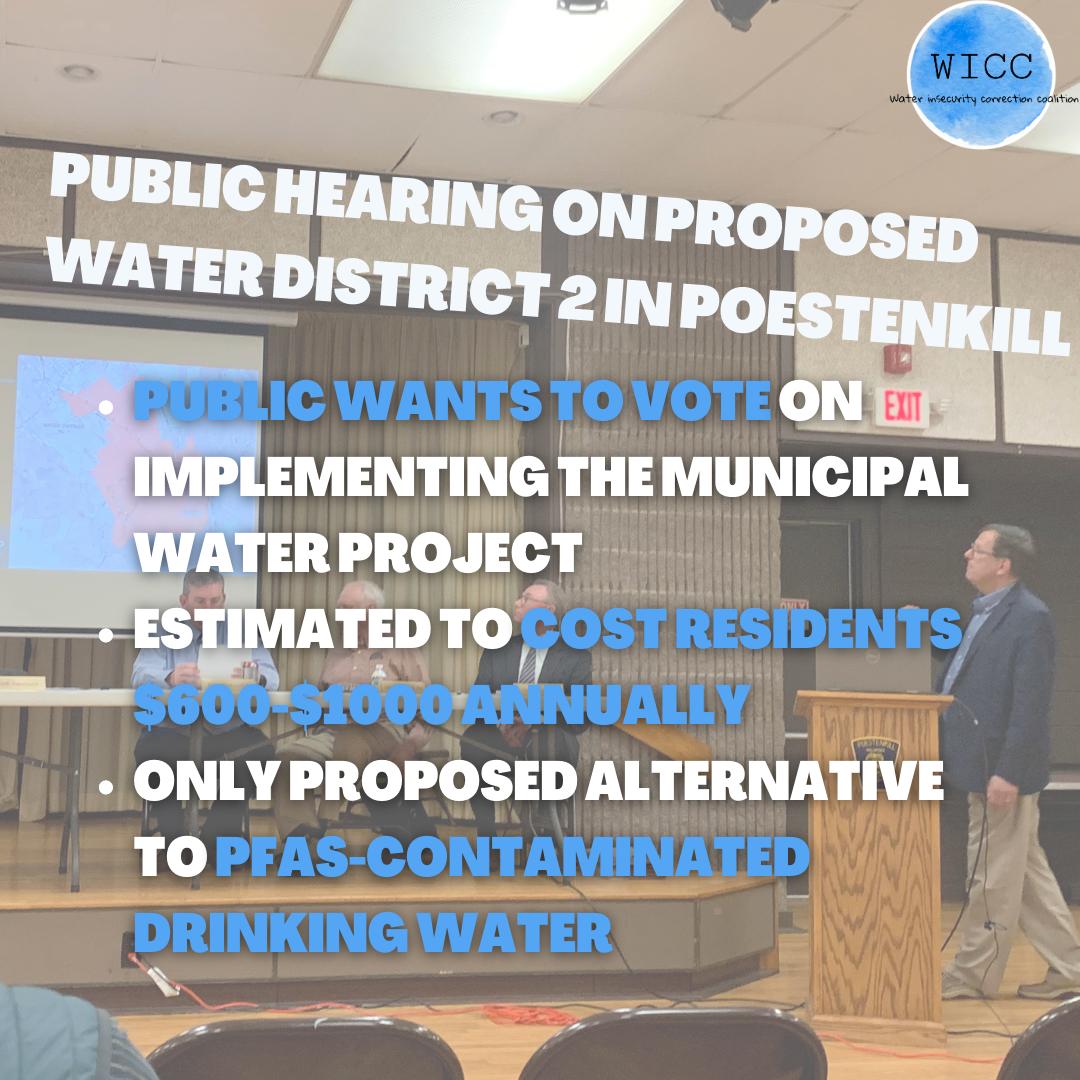 LET PUBLIC VOTE ON PROPOSED NEW WATER DISTRICT, POESTENKILL RESIDENTS