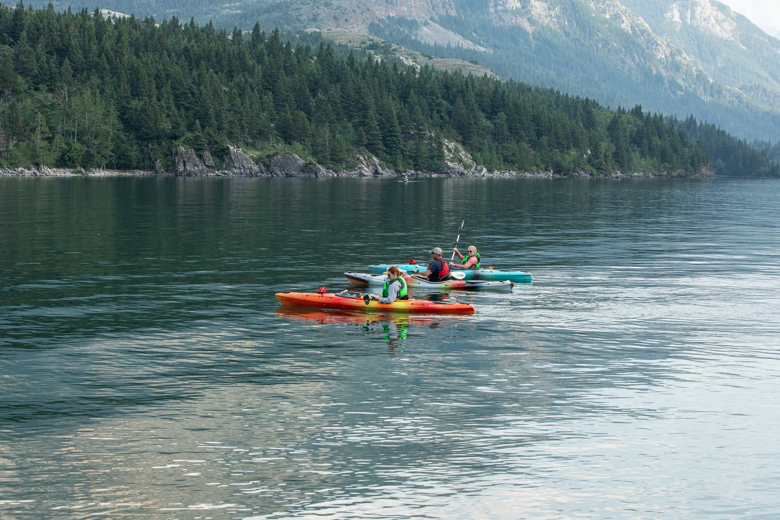 Kayak tour on Waterton Lakes.