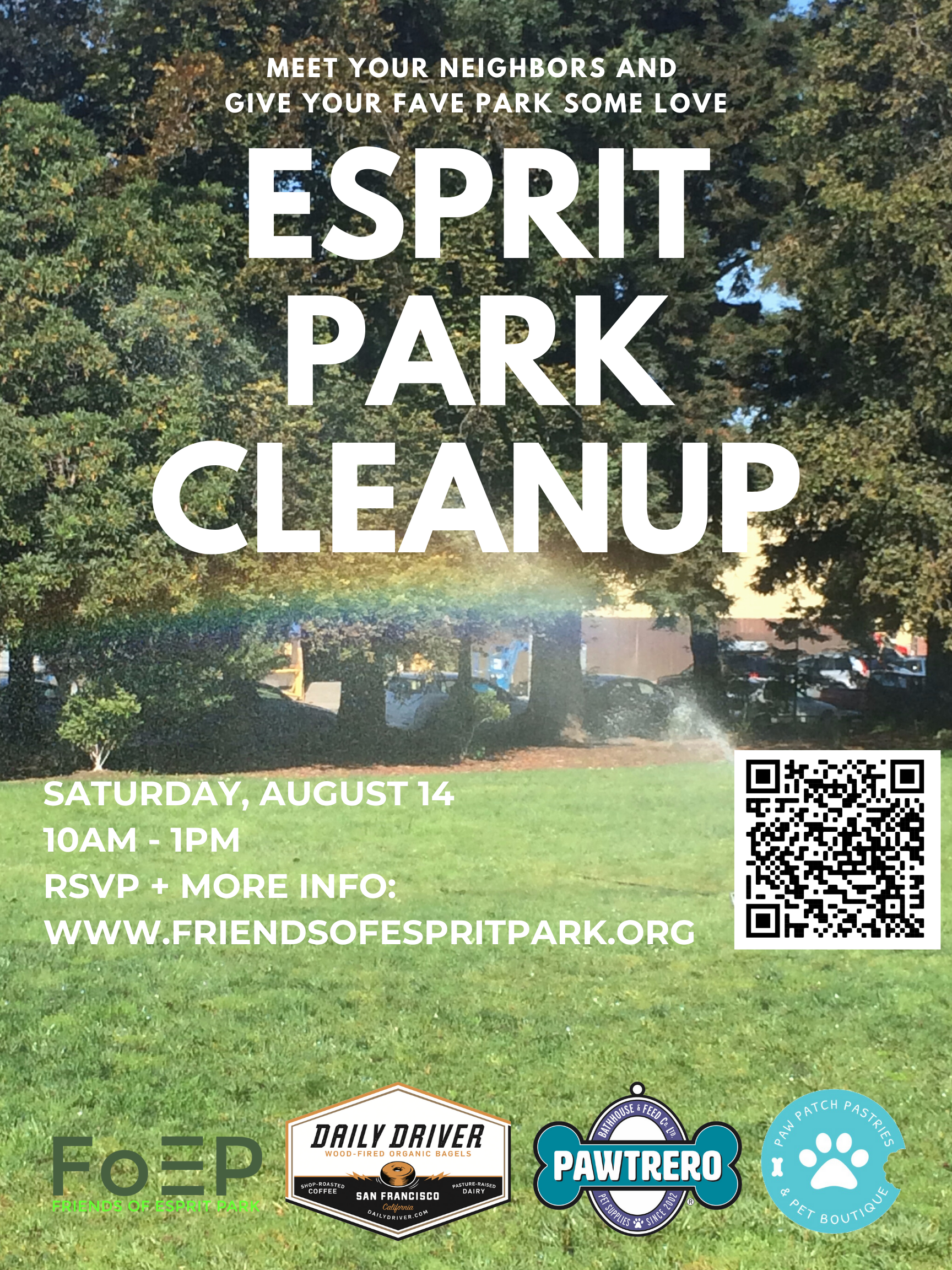 Esprit Park Cleanup 8/14 10AM-1PM