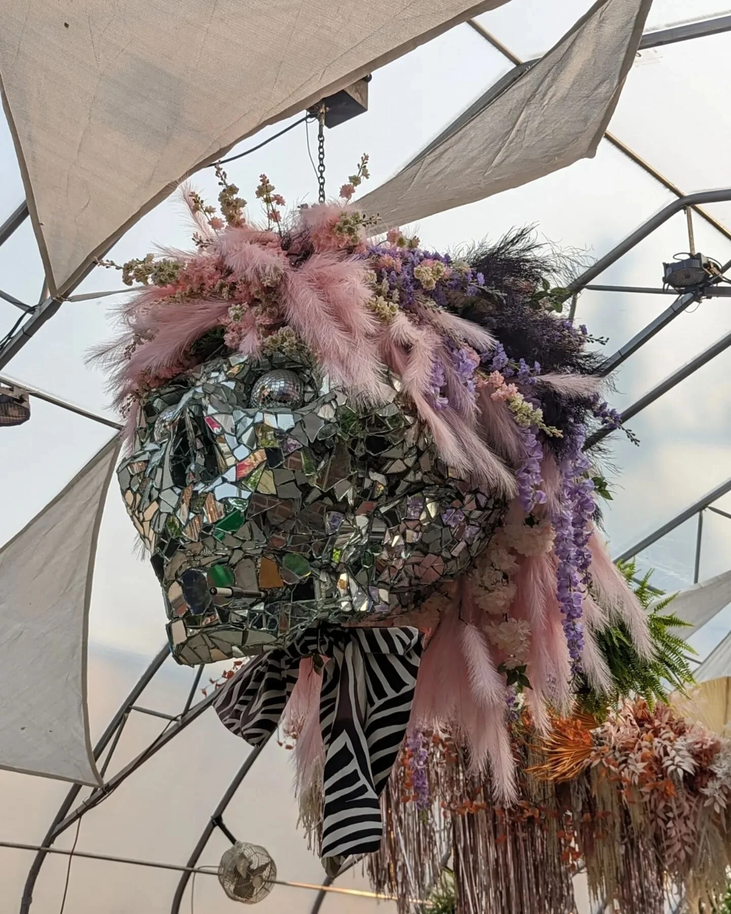 It's almost time : Party in the Front, and also Party in the Back 🪩💀🕺🪷

Happy Movement, Detroit 

We dropped new color on all existing installations on the Marble Bar patio, and we're proper proud of the Mullet for skulldiscodaddy. #GSlovesyou 

