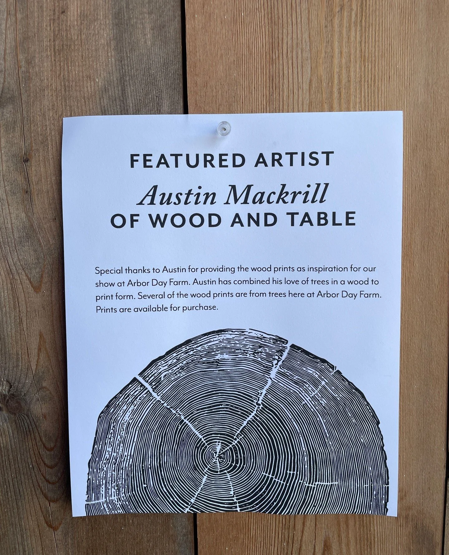 If you joined us at Arbor Day Farm for our Fall AppleJack Market you may have noticed wood prints hanging from the ceiling as decoration, on our swag bags and on t-shirts. Now, you can grab one for yourself! ⁠
⁠
These wood cut prints are the work of 