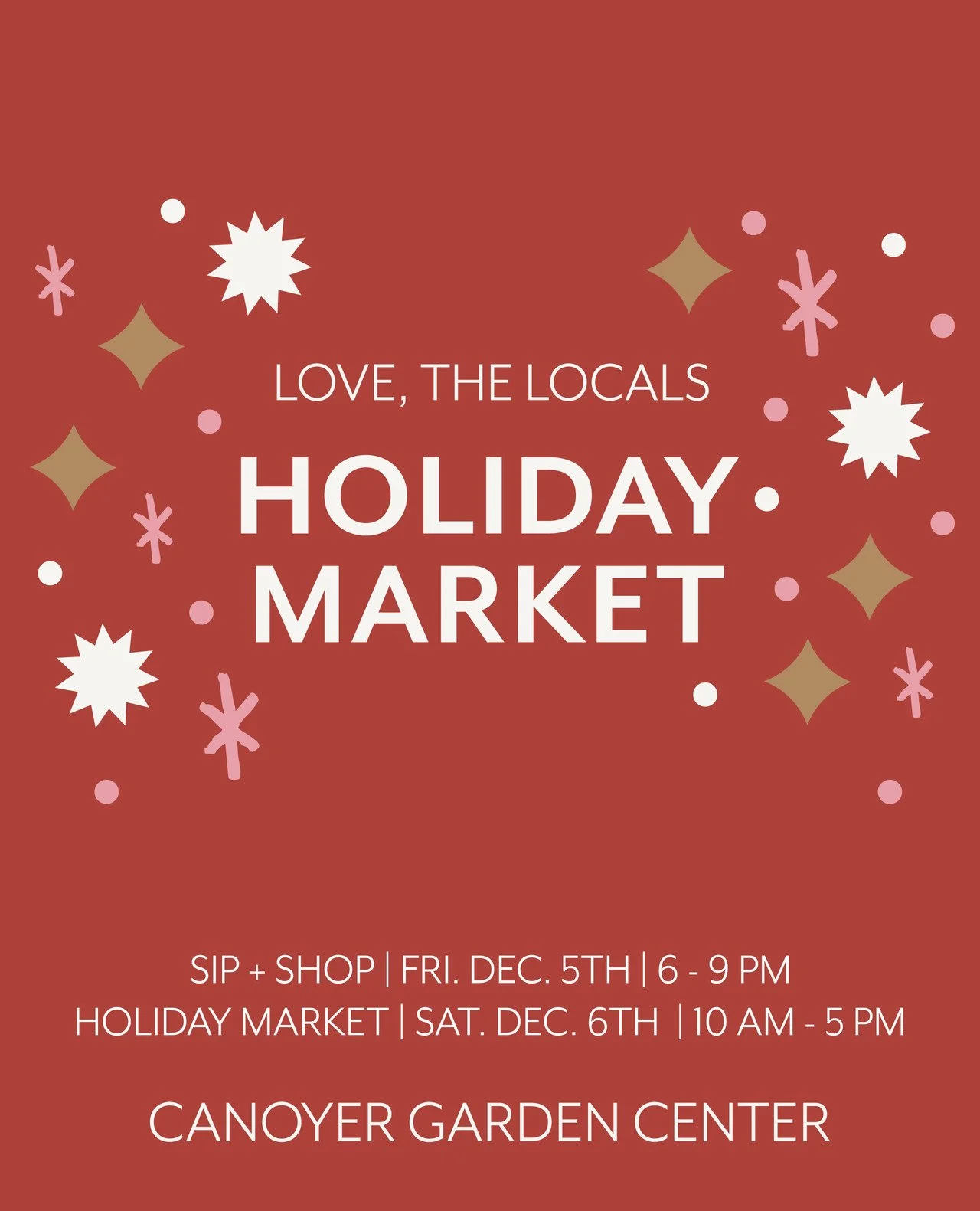 ✨️⭐️HOLIDAY MARKET✨️⭐️
We've been creating these events since 2015, and are thrilled to be celebrating 10 YEARS! It feels like just yesterday that we crammed into the barns at Wyuka Stables and had a jolly time. It always feels like a big happy pa