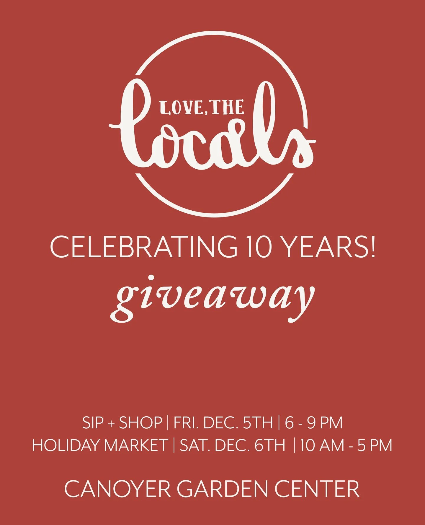 It's been 10 YEARS of Love, The Locals! We could not be more grateful for you as our loyal friends + customers coming out year after year to support the event and the makers it represents! ⁠
⁠
So, let's give away some tickets! There will be TEN winne