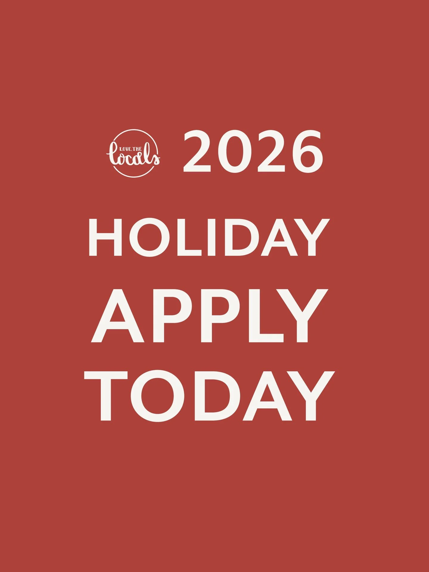 Makers! We would love to have you apply for our 2026 Holiday Market! ⁠
⁠
Love, The Locals was created out of a desire to create an environment that encourages maker fellowship, hosts a variety of handmade goods, and a community atmosphere that lends 
