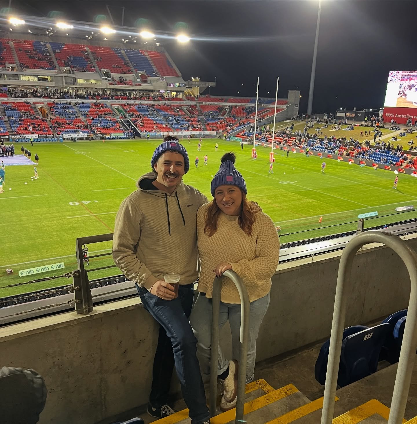 Thanks to our partners @newfm105.3 for the invite up to the Premier Lounge to watch the @nrlknights kick some Raiders Butt&hellip; we hope! 😆

Go the Knights