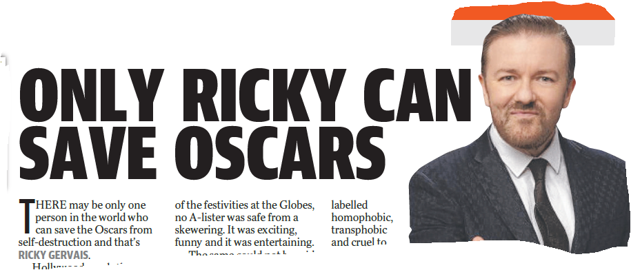 Opinion - Herald Sun - Ricky Gervais
