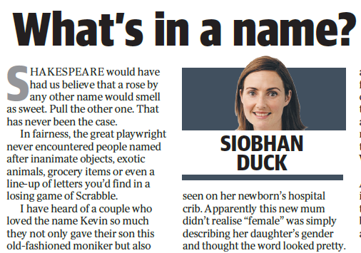 Column - What's in a name? Plenty
