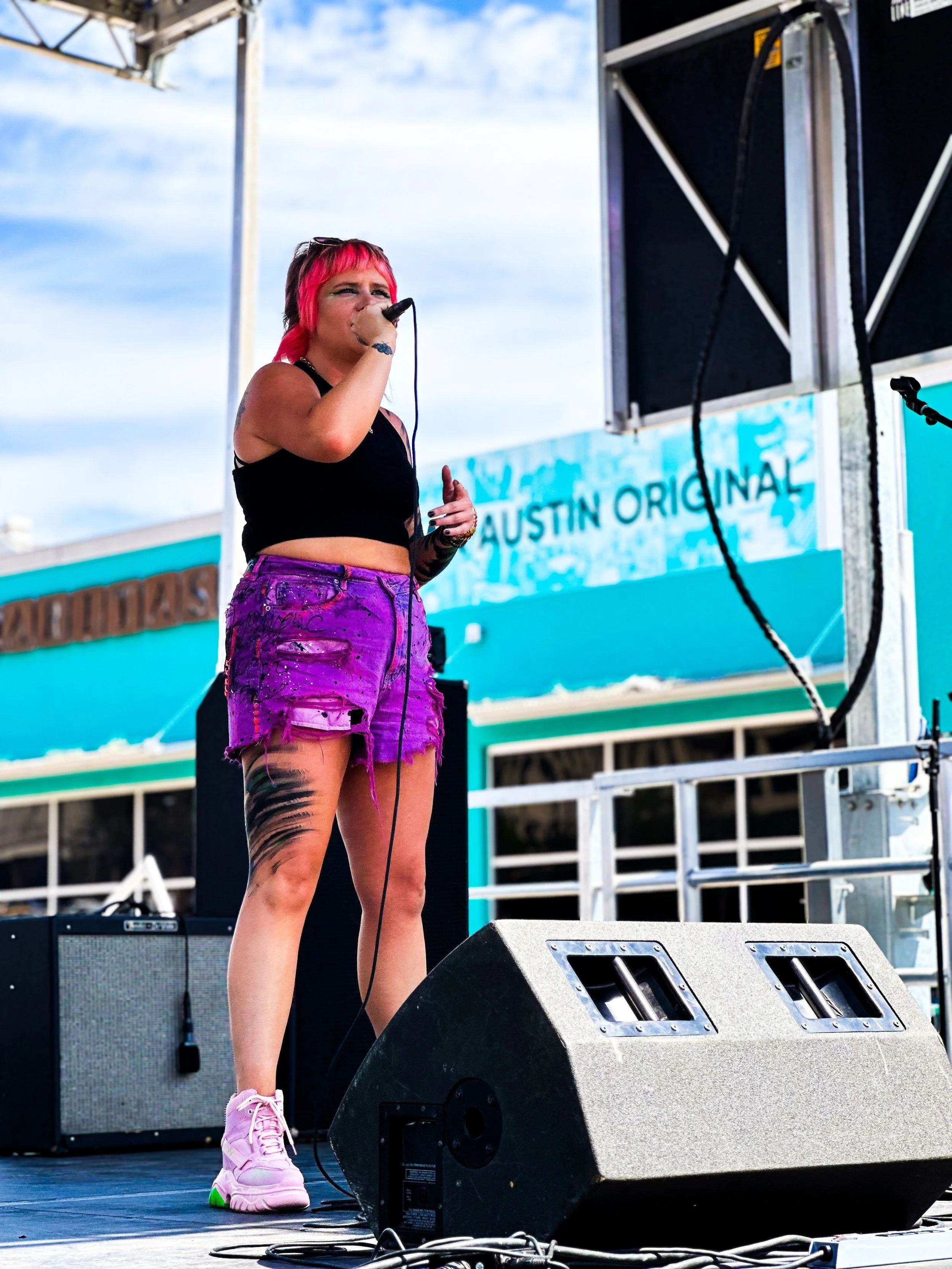 live performance photo of Lusterling at Pecan Street Festival in Austin Texas