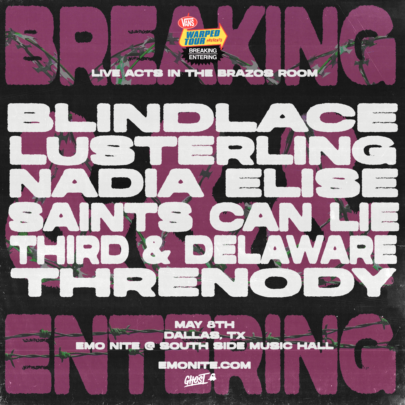 BREAKING &amp; ENTERING W/ VANS WARPED TOUR + EMO NITE