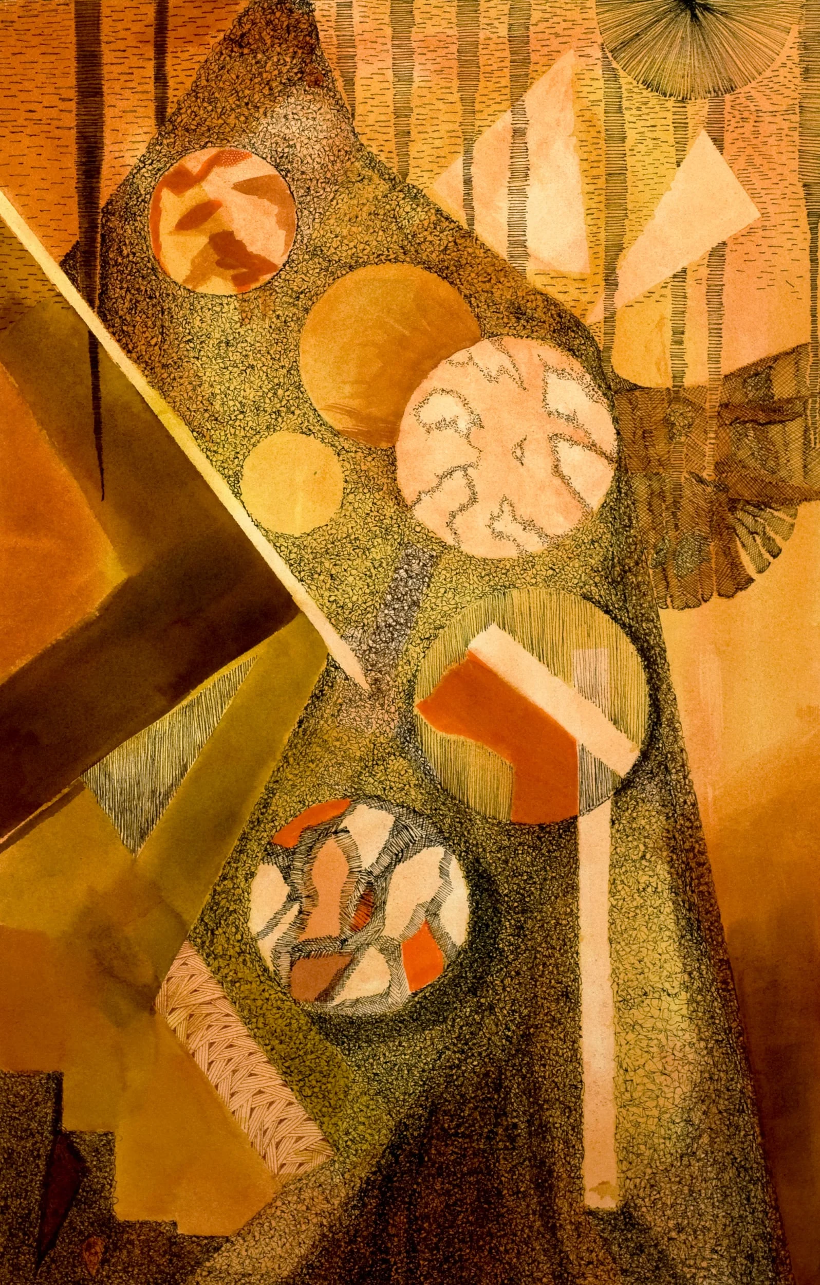 Up In The Air. Pen and ink on watercolor paper, 21 x 13 inches/ 53 x 33 cm. SOLD