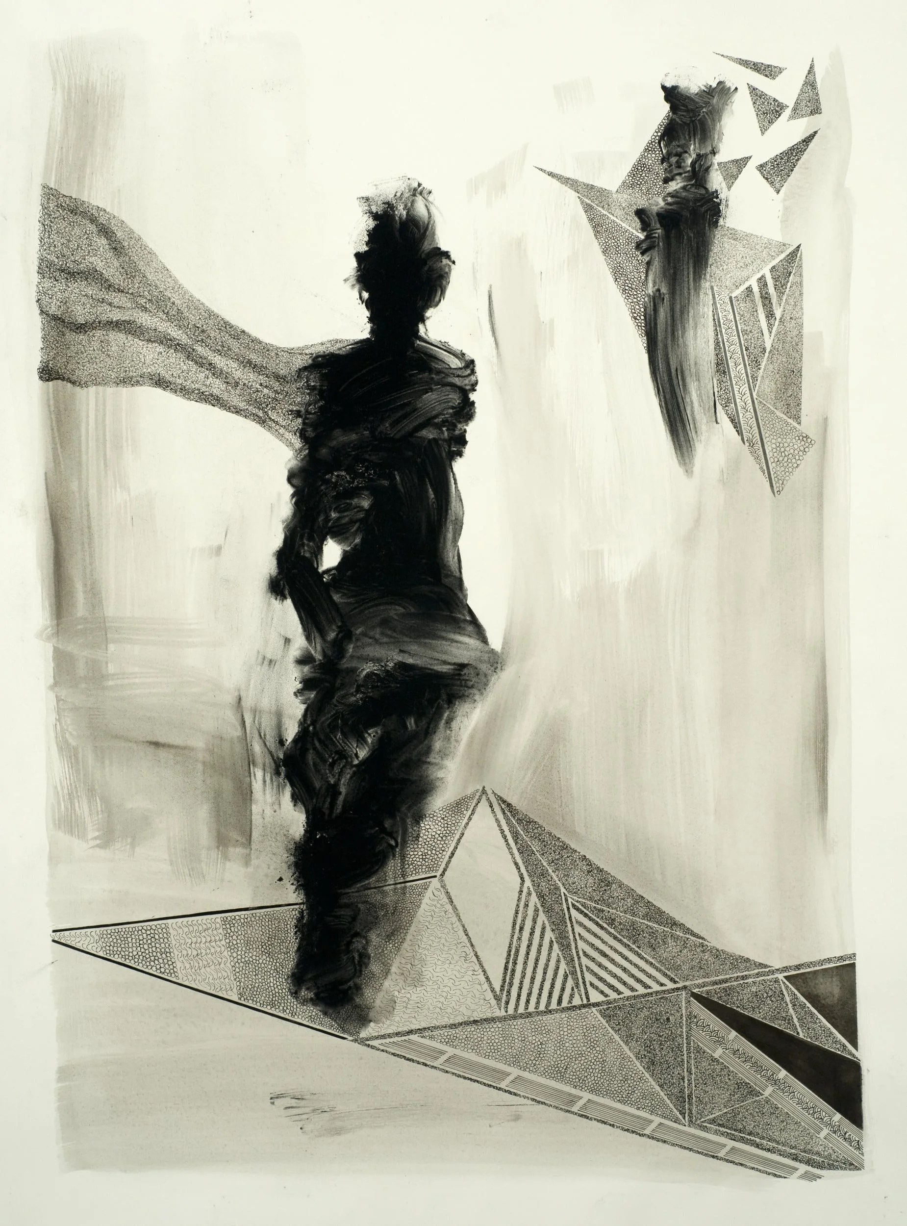 Afternoon Breeze. Pen and ink, graphite on water color paper, 26 x 18.5 inches/66 x 47. SOLD - Artist print available.