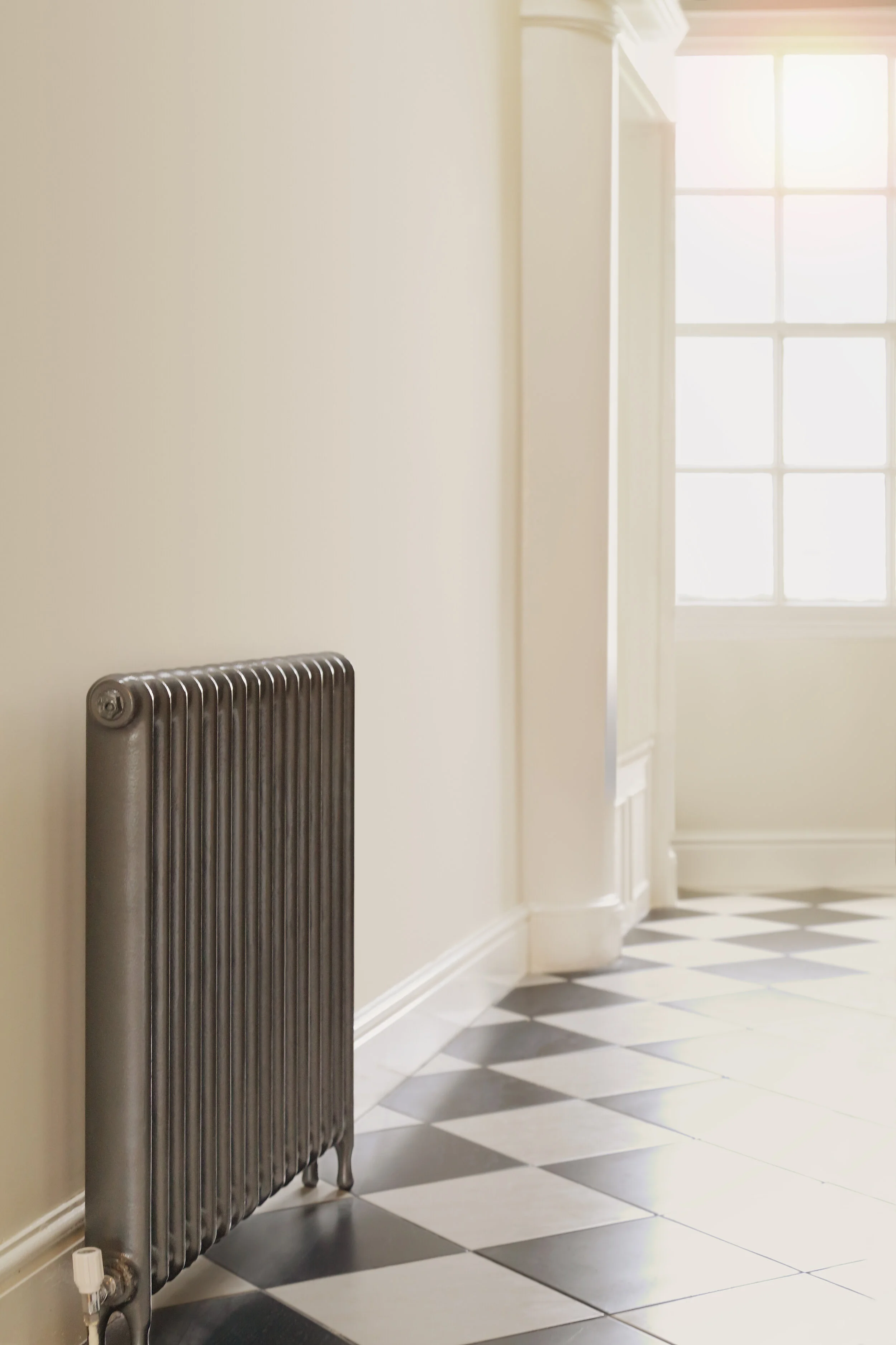 Antique Cast Iron Radiators In a Period Hall — Vintage Cast Iron Radiators