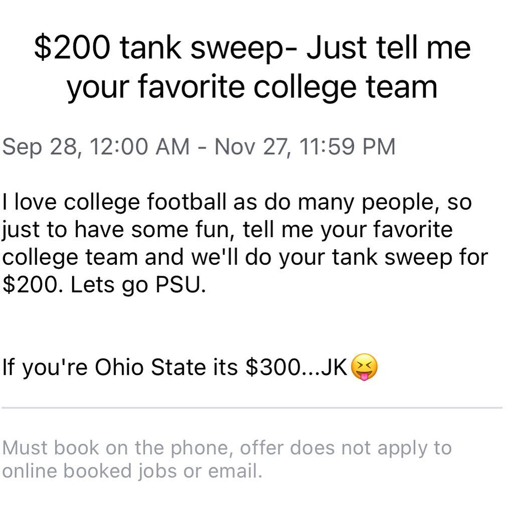 It&rsquo;s that easy. Just call and tell me your favorite college team and I&rsquo;ll do your sweep for $200. 

.
#oiltanksweeppremier#oiltanksweep#tanksweep#undergroundtanksweep#oiltankscan#oiltankremoval#exploratorydig#realestate#homesale#homeinspe