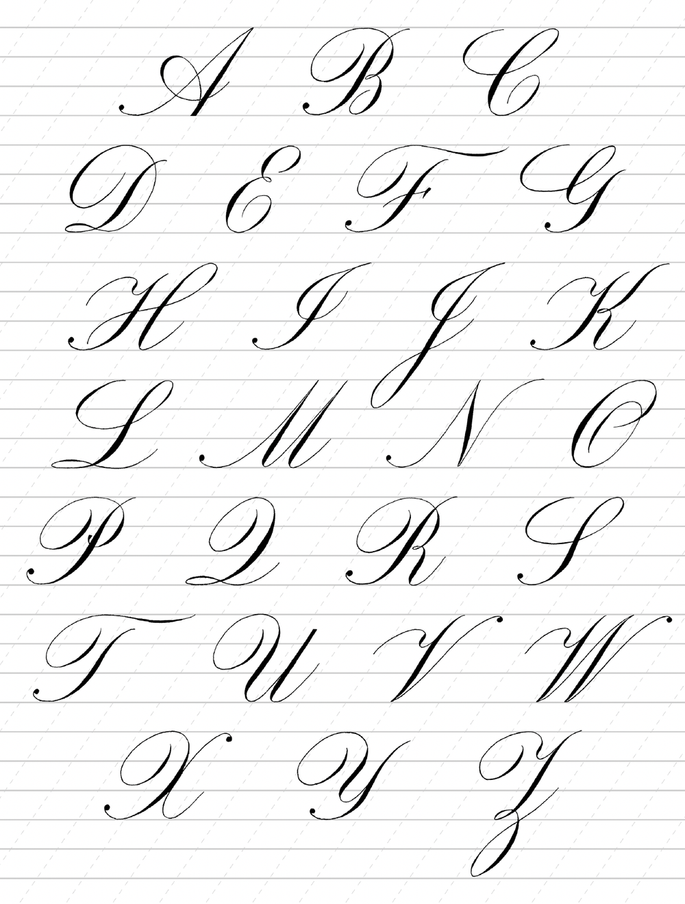 Engrossed Cursive Downloads | Maxie Calligraphy