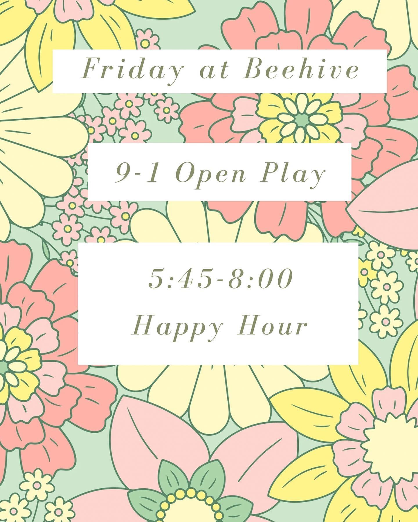 Great weekend line up @beehivecommunity @beehiveupstairs 🌟

Friday night is Happy Hour with a spring themed community craft 🌱 BYO drink &amp; food! 5:45-8

Saturday features two Beehive favs: @musicwithcaralyn at 11 &amp; @im.storyadventures with a